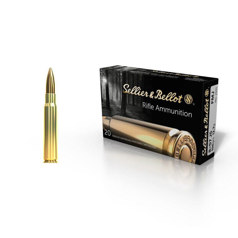 Боеприпаси JS FMJ Sellier & Bellot® / 8x57 / 12,7 g - 196 grs / 50 бр