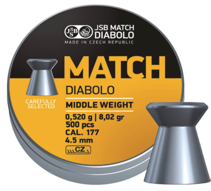 Диаболки Yellow Match Middle Weight 4.5 mm JSB® / 500 бр