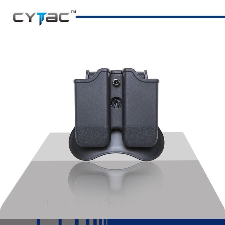 Двоен калъф за пълнител на пистолет Cytac® Glock - черен