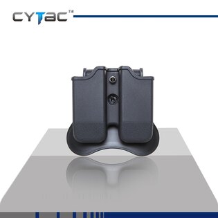 Двоен калъф за пълнител на пистолет Cytac® Glock - черен