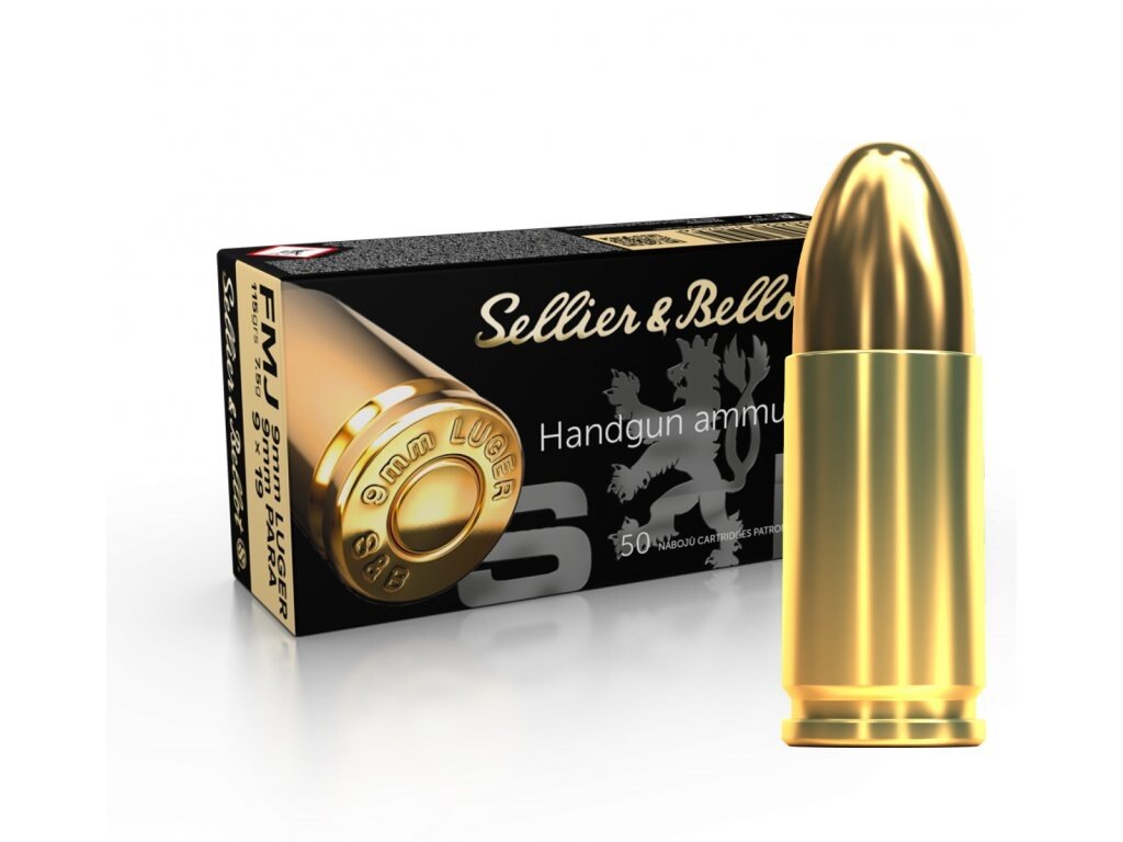 FMJ Sellier & Bellot® / 9 mm Luger / 7,5 g - 115 grs / 50 бр