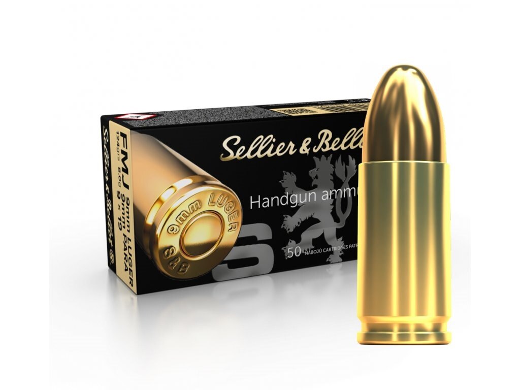 FMJ Sellier & Bellot® патрони / 9 mm Luger / 8 g - 124 grs / 50 бр