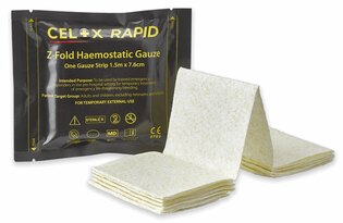 Хемостатична марля Celox Rapid CELOX Medical® / 7,6 см x 1,5 м