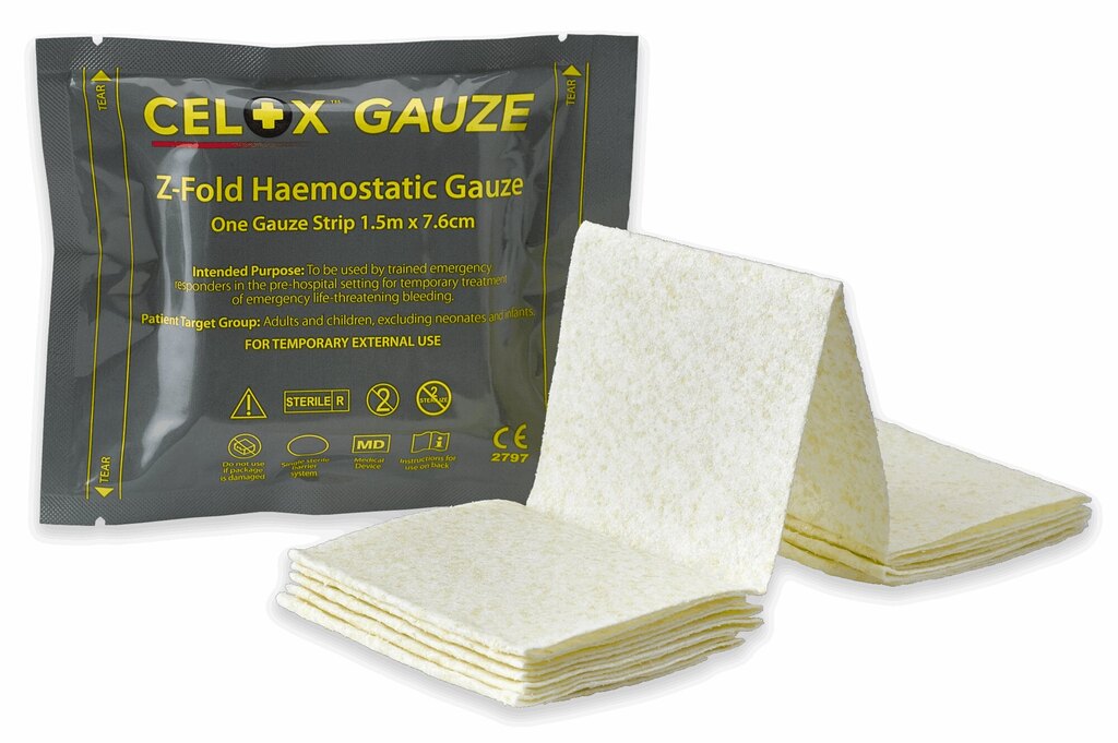 Хемостатична марля Celox Z CELOX Medical® / 7,6 см x 1,5 м