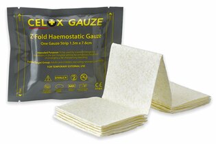 Хемостатична марля Celox Z CELOX Medical® / 7,6 см x 1,5 м