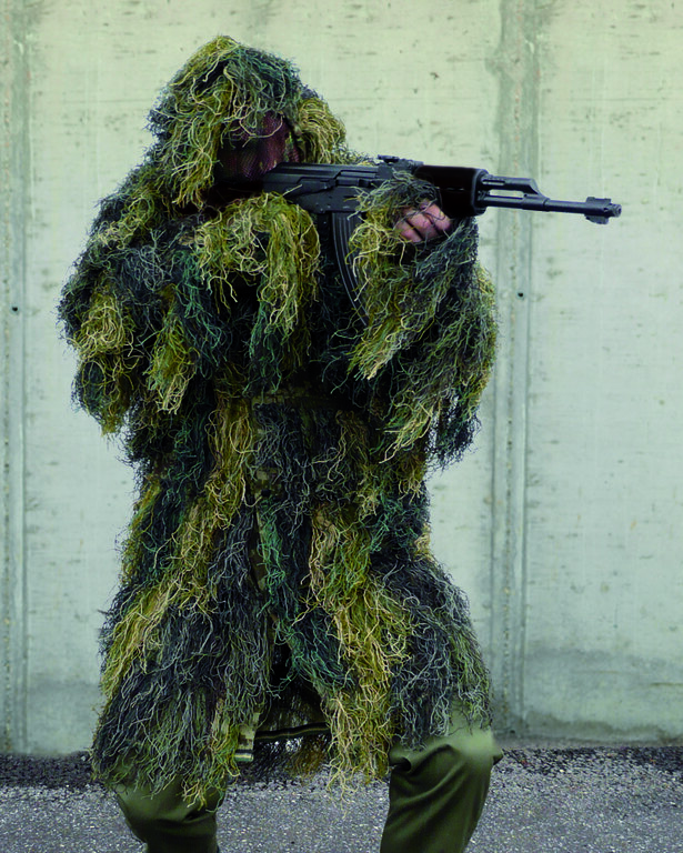 Камуфлажна парка Ghillie ANTI FIRE с качулка Mil-Tec® - woodland