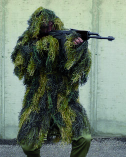 Камуфлажна парка Ghillie ANTI FIRE с качулка Mil-Tec® - woodland