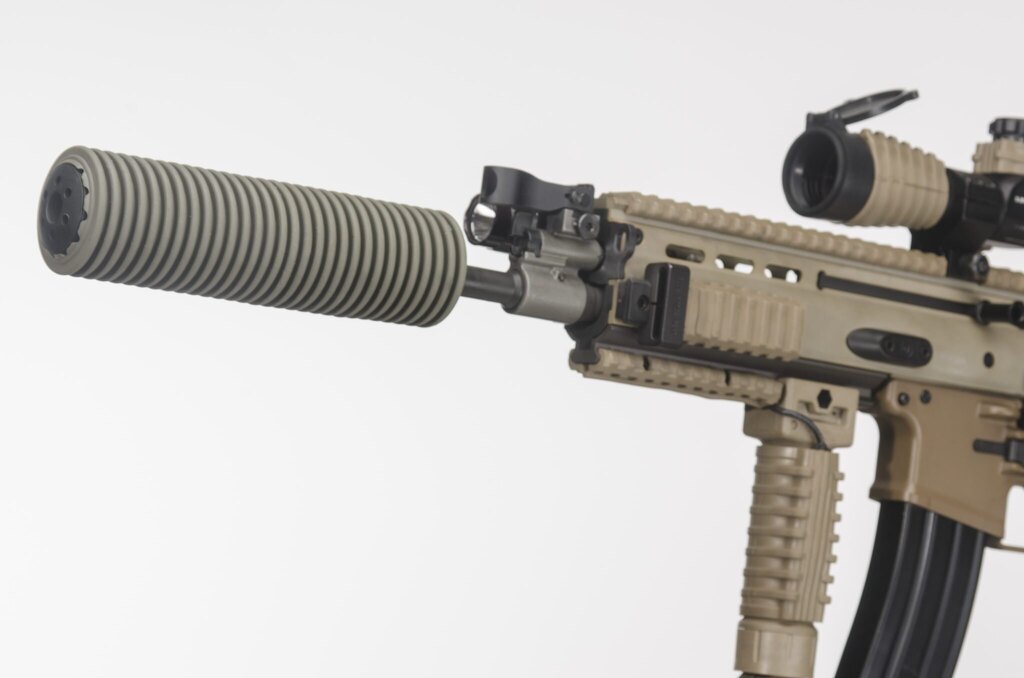 Капак на заглушител Manta Defense® 7.0"x1.5" / калибър .223, .300, .308, 5.56, 7.62