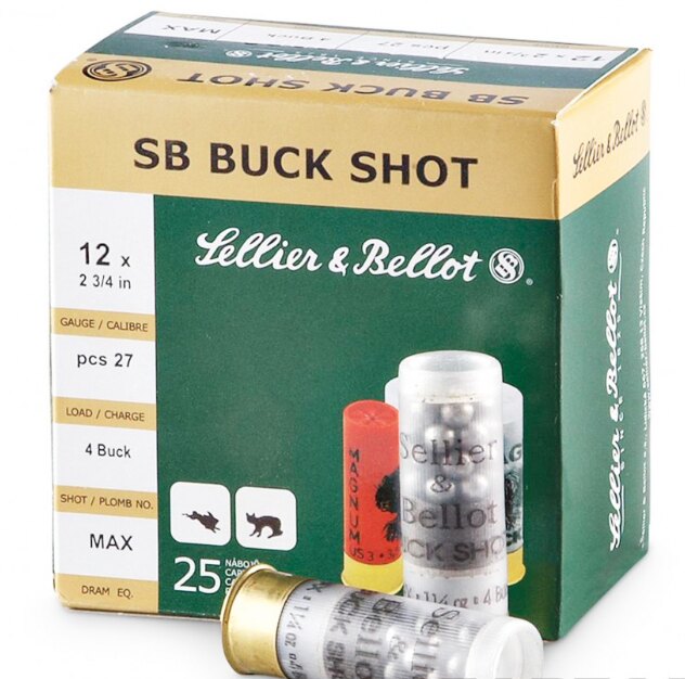 Картечни патрони Buck Shot Sellier & Bellot® / 12/70 / 36 g / 8,4 mm / 25 бр