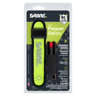 Комплект за бегачи 2 в 1 Sabre Red® - защитен спрей + LED лента за ръка