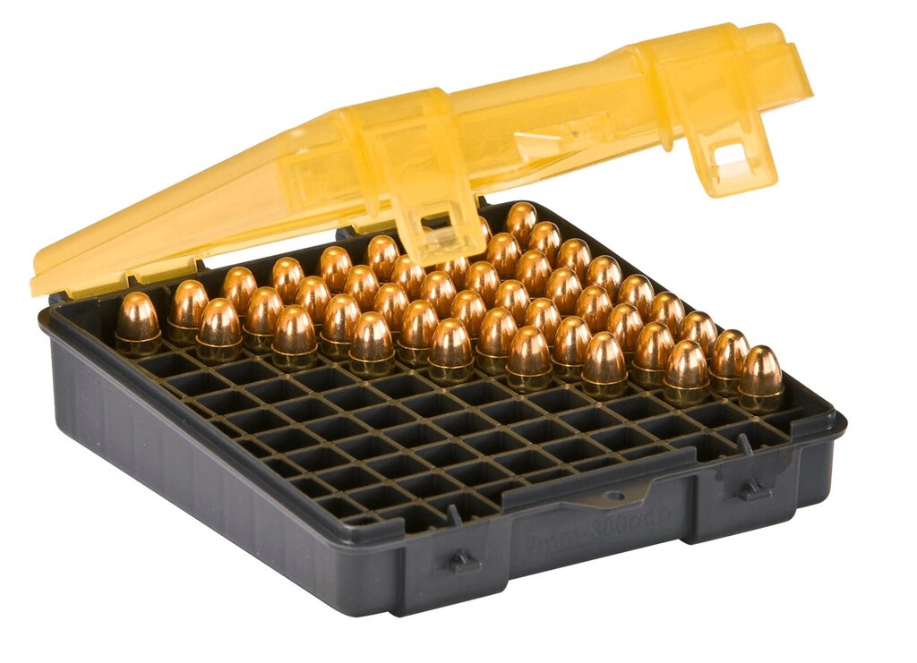 Кутия за боеприпаси - 9 мм/.380 Auto Plano Molding® USA - 100 бр., жълта