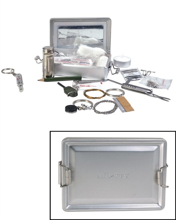 Кутия за оцеляване KPZ ALUBOX Mil-Tec® - сребърна
