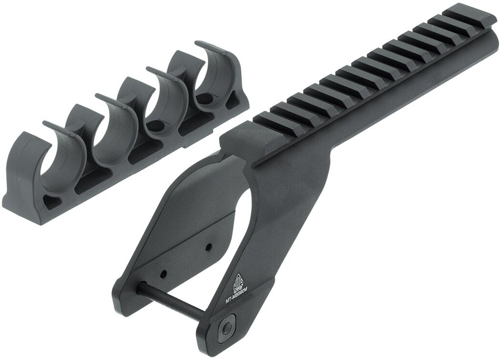 Монтаж на оптика с държач за 4 патрона за Mossberg 500/590 UTG®