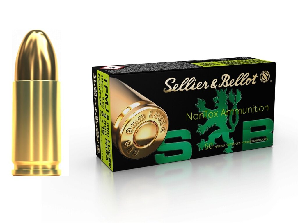 Набои Nontox Sellier & Bellot® / 9 мм Luger / 7,5 г - 115 зърна / 50 бр