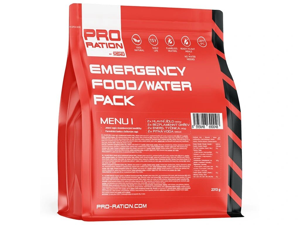 Спешен хранителен комплект Emergency Food / Water Pro Ration®, МЕНЮ I