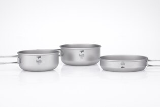 Титаниев 3-комплектен комплект за готвене Keith® 680 ml, 550 ml, 500 ml