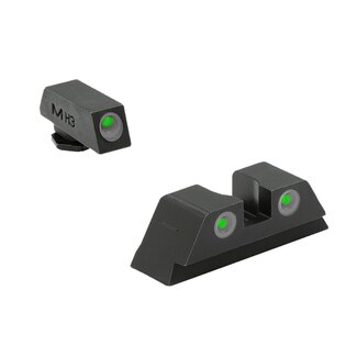 Тритиеви мерници Tru-Dot® Fixed Pistol Set Meprolight® / зелена мушка, зелена мерник